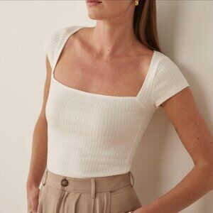Reformation Bardot Top in White - M